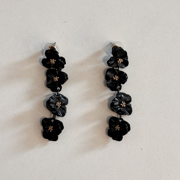 Francesca's Collections Jewelry - Francesca’s Black Rosette Drop Earrings